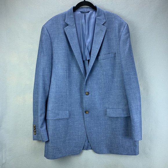 Ralph Lauren Other - **SOLD**Ralph Lauren Blazer Mens 46L 46 Long Blue Wool Silk Linen Sport Coat